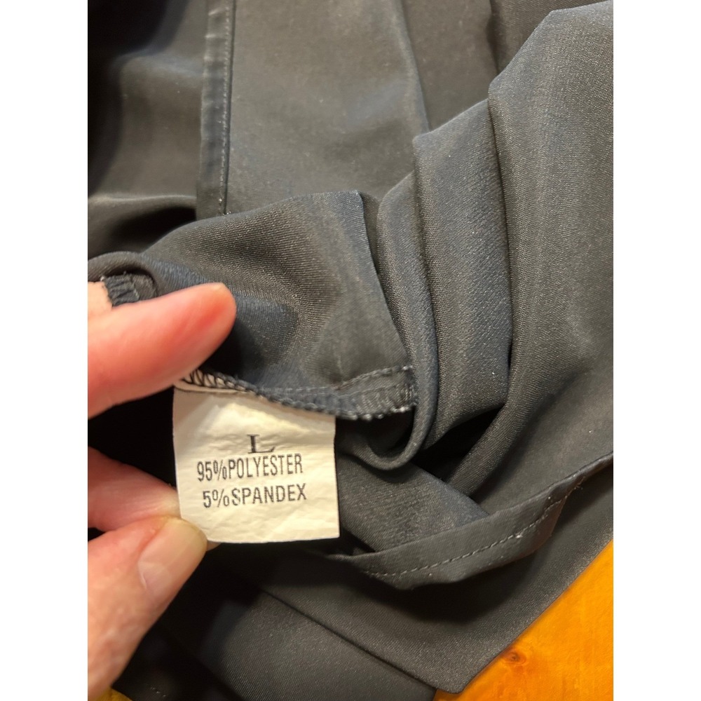 Quiet Luxury Preppy Black Sleeveless Ruffle Mock Neck Blouse Top Keyhole Back - Picture 3 of 9